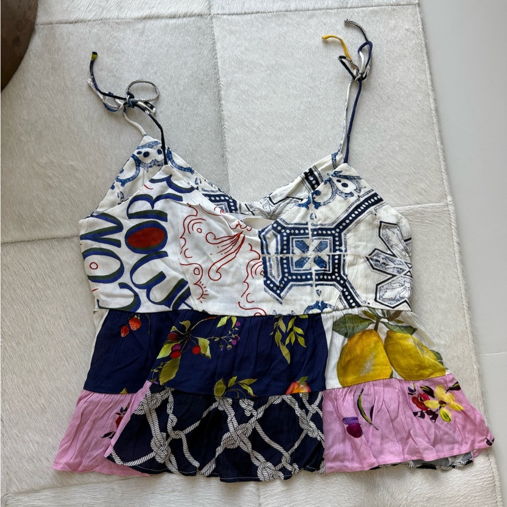 Desigual Multicolor Patterned Top NWT - image 2